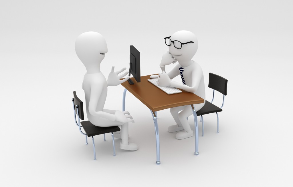 Businessman listening to customer